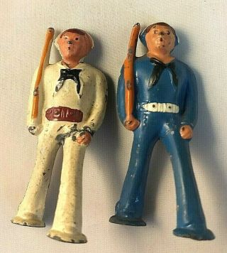 Vintage Barclay Toy Soldiers - Sailors B237 & B 238 White & Blue