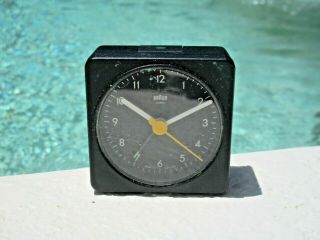 Vintage Braun Quartz Black Alarm Clock 4746 Ab 1 Lubs Germany Dieter Rams