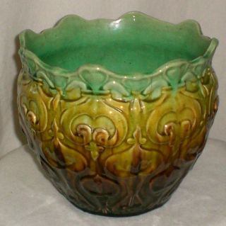 Vintage Art Pottery Blended Glaze Jardiniere
