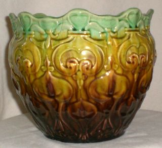 Vintage Art Pottery Blended Glaze Jardiniere 2