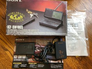 Vintage Sony Icf - Sw100s World Band Radio Antenna Power Adapter Box Instructions