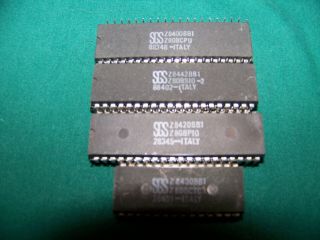Z80 Chip Set - Clock Chip,  Serial Chip,  Parallel Chip & 6mhz Cpu