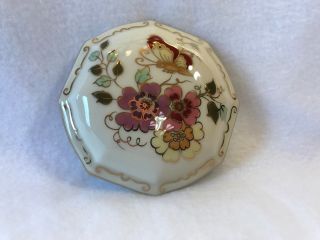 Vintage Zsolnay - Hungary - Hand Painted - Lidded Trinket/dresser Box W/floral & Gold