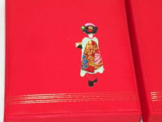 Vtg GUMPS SAN FRANCISCO CALIFORNIA Red Cloth and Paper Jewelry Box 4 