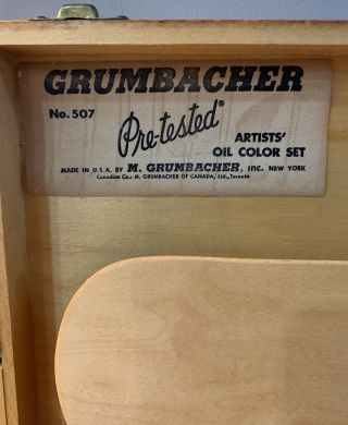 Vintage Grumbacher Oil Paint Box 1950’s 4