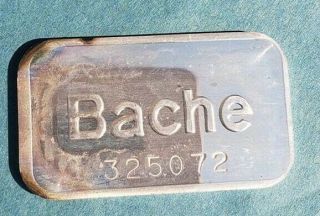 Vintage Bache One Ounce.  999 Fine Silver Bar Serial 325072