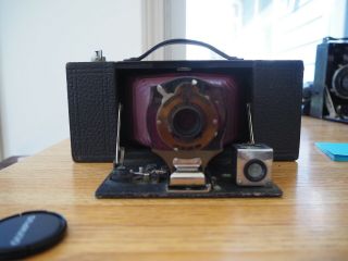 Kodak No.  2a Folding Pocket Brownie With Maroon Bellows