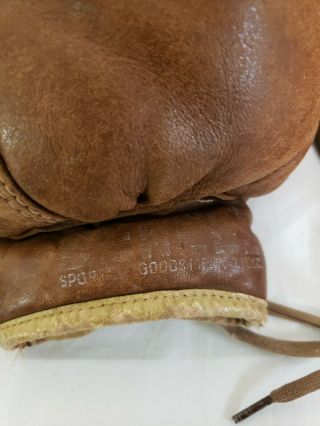 Vintage Benlee Leather Boxing Gloves 1940 ' s - 50 ' s Burgundy Lace Up 2