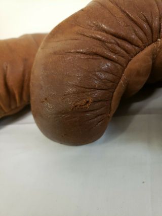 Vintage Benlee Leather Boxing Gloves 1940 ' s - 50 ' s Burgundy Lace Up 7