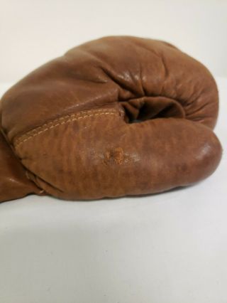 Vintage Benlee Leather Boxing Gloves 1940 ' s - 50 ' s Burgundy Lace Up 8