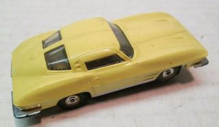 Vintage 1960s Aurora Thunderjet 1356 Yellow Corvette Stingray With Case & Paper 6
