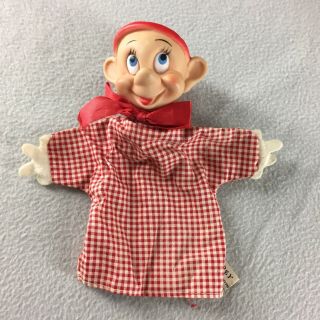 Disney Snow White Dwarf Dopey Hand Puppet Toy Vintage 50 