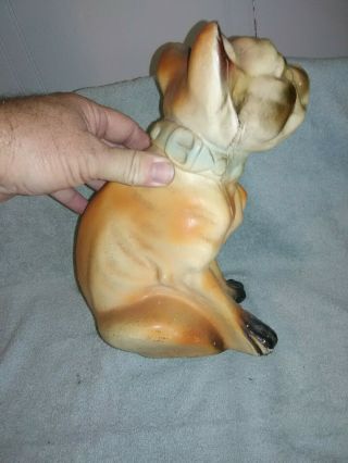 VINTAGE CARNIVAL CHALKWARE BULL DOG COIN BANK - 11 INCHES TALL 4