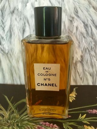 Vintage Chanel Eau De Cologne No 5 Splash Bottle 4 Fl Oz French Designer Vanity
