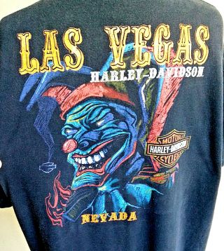 Vintage Harley Davidson Las Vegas Jester Joker T Shirt 3xl