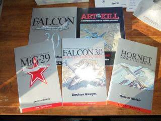 Vintage Falcon 3.  0 Gold Ibm 386 486 Computer Video Game Manuals Books Set Box