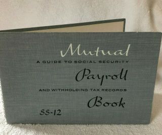 Vintage 1966 Ledger Book Mutual Payroll Social Security Withholding Tax Records
