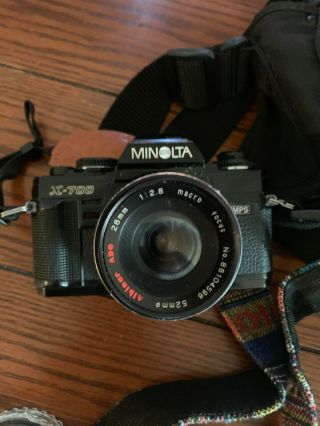 Vintage Minolta X - 700 35mm Slr Film Camera With Lenses,  Case,  Filters And More