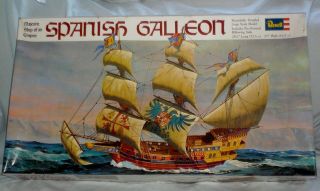1974 Vintage Revell Spanish Galleon Model Kit H - 400 Sailing Ship Large 28” X 25”