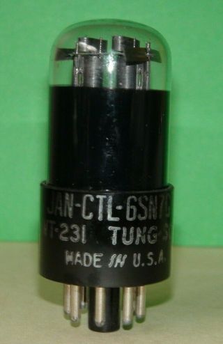 Tung Sol Jan Ctl Vt - 231 6sn7 Gt Vacuum Tube Very Strong Balanced