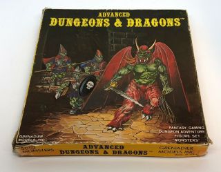 Vintage Advanced Dungeons & Dragons Grenadier Monsters—17 Minis W/ Box