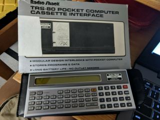 Radio Shack Trs - 80 Pocket Computer,  Leather Case,  Cassette Interface,  Manuals