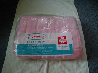 Vintage Blanket Pink Chatham Royal Rest 72 X 84 Twin Or Double Rayon Nylon