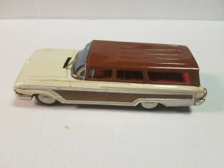 Vintage Japan Tin Friction Ford Station Wagon With Windshield Wiper