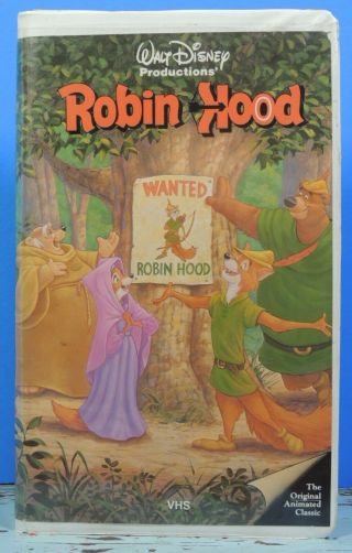 Vtg Walt Disney Robin Hood Black Diamond Vhs Home Video Movie Tape 228v Wd Bd