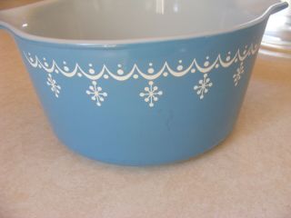 Vintage 3 pc Pyrex Bowl Set Garland Snowflake 473 472 471 w/ Lids - 6 pc Total 5
