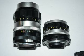 Vintage Nikon 2.  0 50mm,  3.  5 135mm Lens Made In Japan