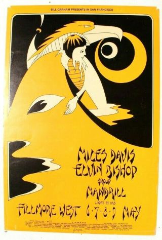 Vtg Fillmore Bill Graham Concert Poster 1st 1971 Miles Davis 279 (17 Of 60)