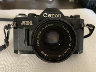 Vintage Canon Ae - 1 Program 35mm Camera With Multi Lenses  Flash