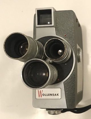 Wollensak 8mm Film Camera Model 53 W/ Leather Case Lens Caps & Films Vintage
