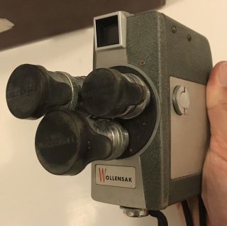 Wollensak 8MM Film Camera Model 53 w/ Leather Case Lens Caps & Films Vintage 4
