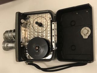 Wollensak 8MM Film Camera Model 53 w/ Leather Case Lens Caps & Films Vintage 6
