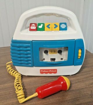 Vintage 1997 Fisher Price 73801 Cassette Tape Recorder Player Microphone