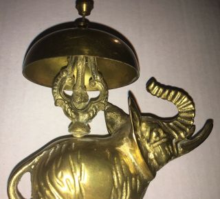 Vintage Brass ELEPHANT Desk Service Bell • Labeled PRICE PRODUCTS Taiwan • 2