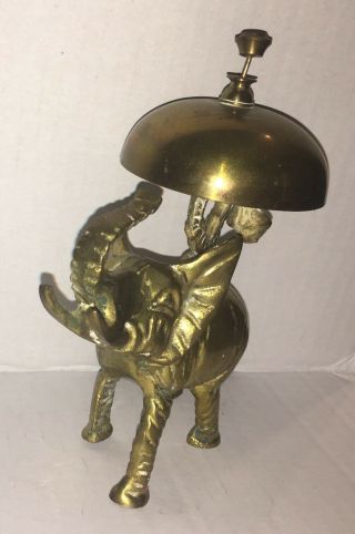 Vintage Brass ELEPHANT Desk Service Bell • Labeled PRICE PRODUCTS Taiwan • 4