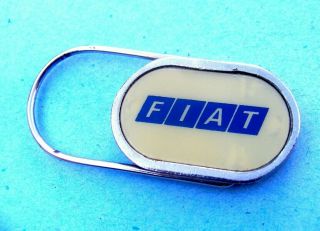 Vintage Fiat Car Keychain Enamel Motor Logo Pendant Metal Keyring Key S Holder