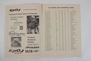 1963 Los Angeles Rams vs Dallas Cowboys Football Program NFL Vintage 8