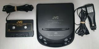 Vintage Jvc Xl - P60 Portable Cd Player W/ Car Charger Cassette Adapter -