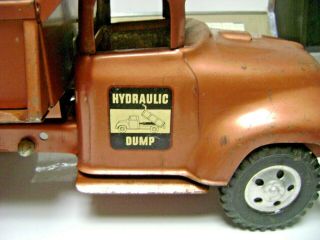 Vintage 1957 Tonka Hydraulic Dump Truck With Hood Scoop.  Ford.  Coppertone Color. 5