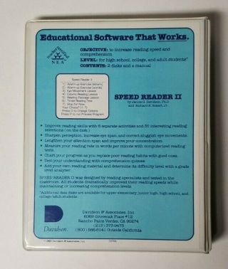 SPEED READER II - DAVIDSON - IBM PC 2