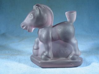 Vintage Imperial Glass Purple Satin Heisey Sparky Oscar Horse Figurine Hca 79