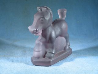 Vintage Imperial Glass Purple Satin Heisey SPARKY Oscar Horse Figurine HCA 79 2