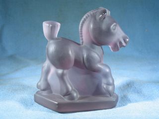 Vintage Imperial Glass Purple Satin Heisey SPARKY Oscar Horse Figurine HCA 79 4