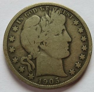 1905 - O Barber Silver Half Dollar - Vg,  Vintage Orleans 50c Coin (022044c)
