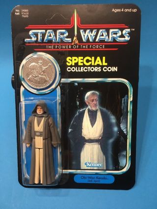 Custom Vintage Star Wars Potf Obi - Wan Kenobi Jedi Spirit Action Figure Moc