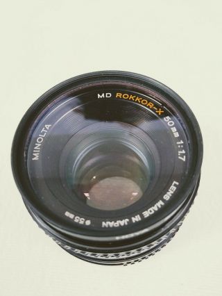 Vintage Minolta X - 7A SLR 35mm Camera MD 50mm 1.  7 Lens Serviced 3